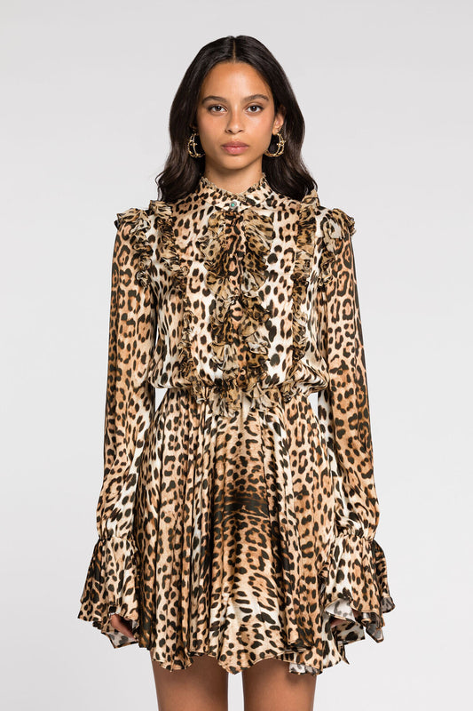 Mini abito Leopard di Roberto Cavalli